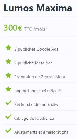 Pack publicité - Lumos Maxima