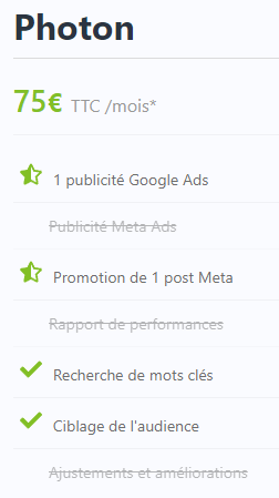 Pack publicité - Photon