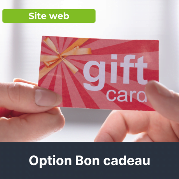 Option carte cadeau site web tourisme